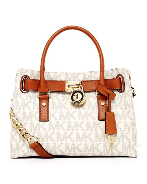 michael kors hamilton mk logo satchel vanilla|Amazon.com: Michael Kors Hamilton Handbags.